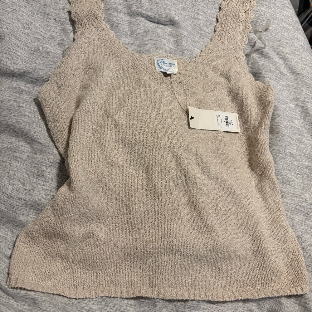 Francesca’s Elegant Beige Knit Tank Top size M